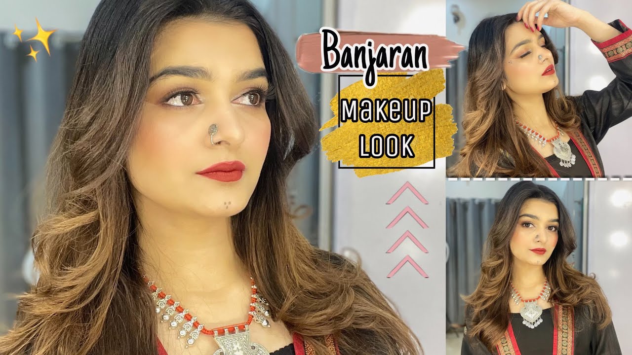 BANJARAN Makeup Look With Silver Jewellery || Smokey Eyes With Red Lips