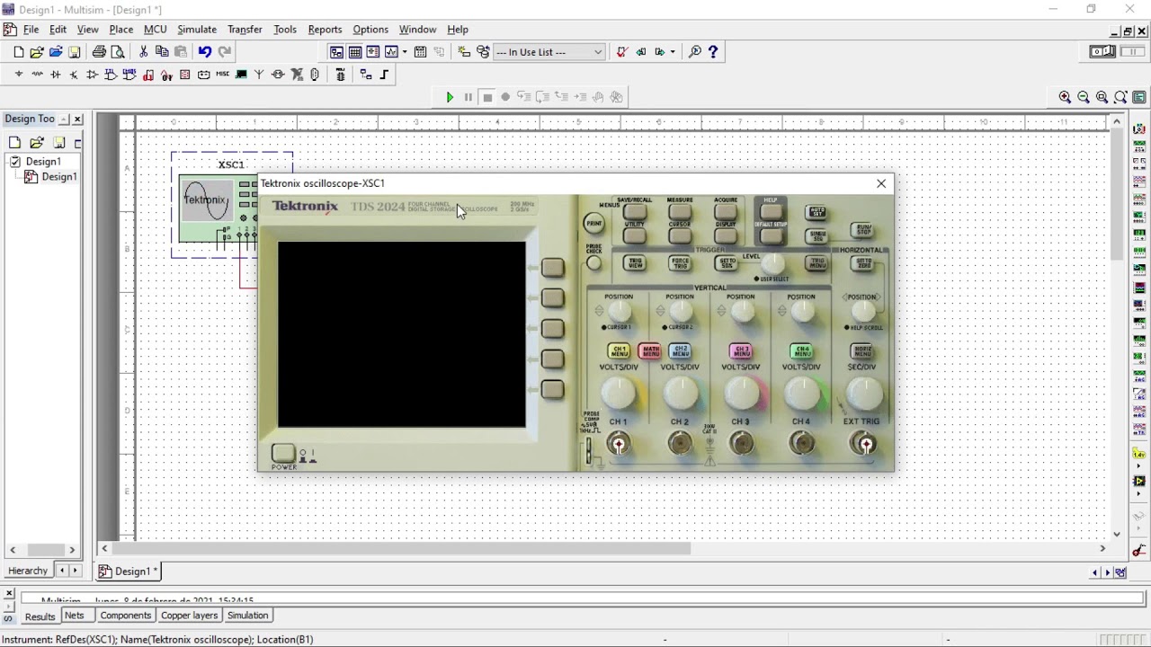 Practica 1: Osciloscopio y Generador de funciones, usando software de simulación NI Multisim 12.0.