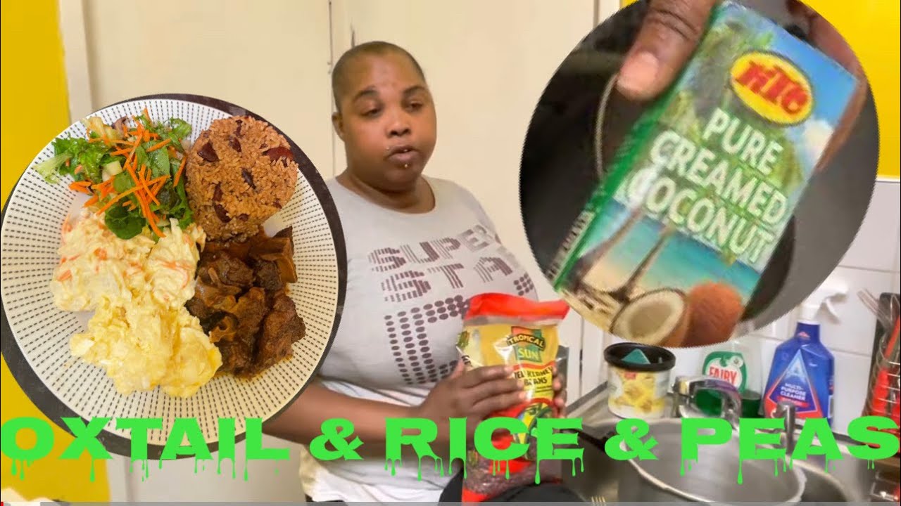 COOKING - OXTAIL & RICE& PEAS & POTATO SALAD  JAMAICAN STYLE 🇯🇲 #EP1