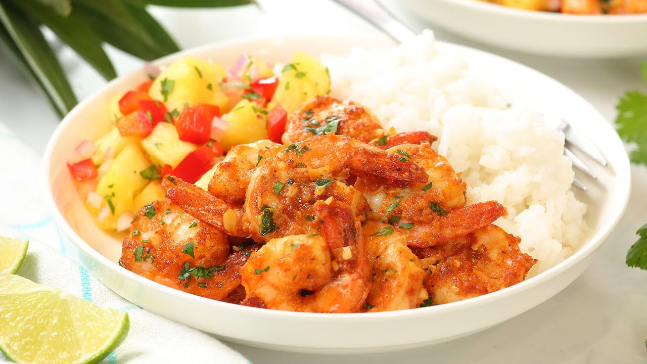 Hawaiian-Style Shrimp with Pineapple Salsa | 15 Minute Dinner Recipe