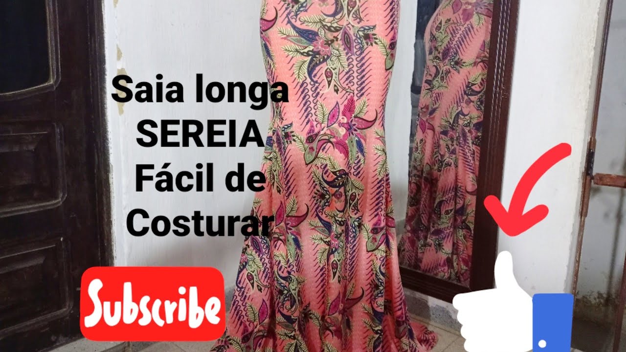 Saia longa SEREIA fácil de costurar BELA Saia SEREIA, molde, corte costura.