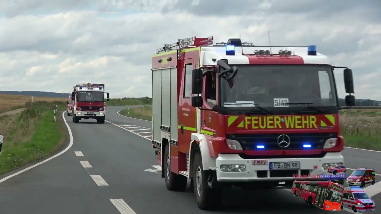 ELW FF Rockenberg-Oppershofen + LF 10/6 FF Rockenberg + LF 10/6 + MTF FF Bad Nauheim-Steinfurth