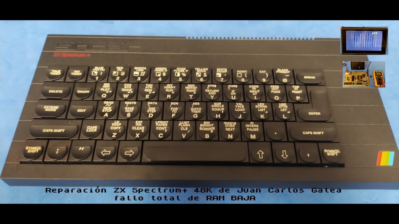 Reparación ZX Spectrum+ 48K de Juan Carlos Galea. Patrón de fallo de toda la RAM baja.