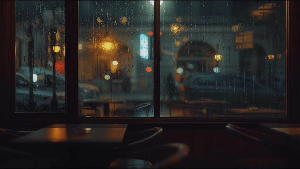 Cozy Caf&eacute; Window Rain Sounds at Night &ndash; Relaxing Ambience for Sleep, Study & Focus