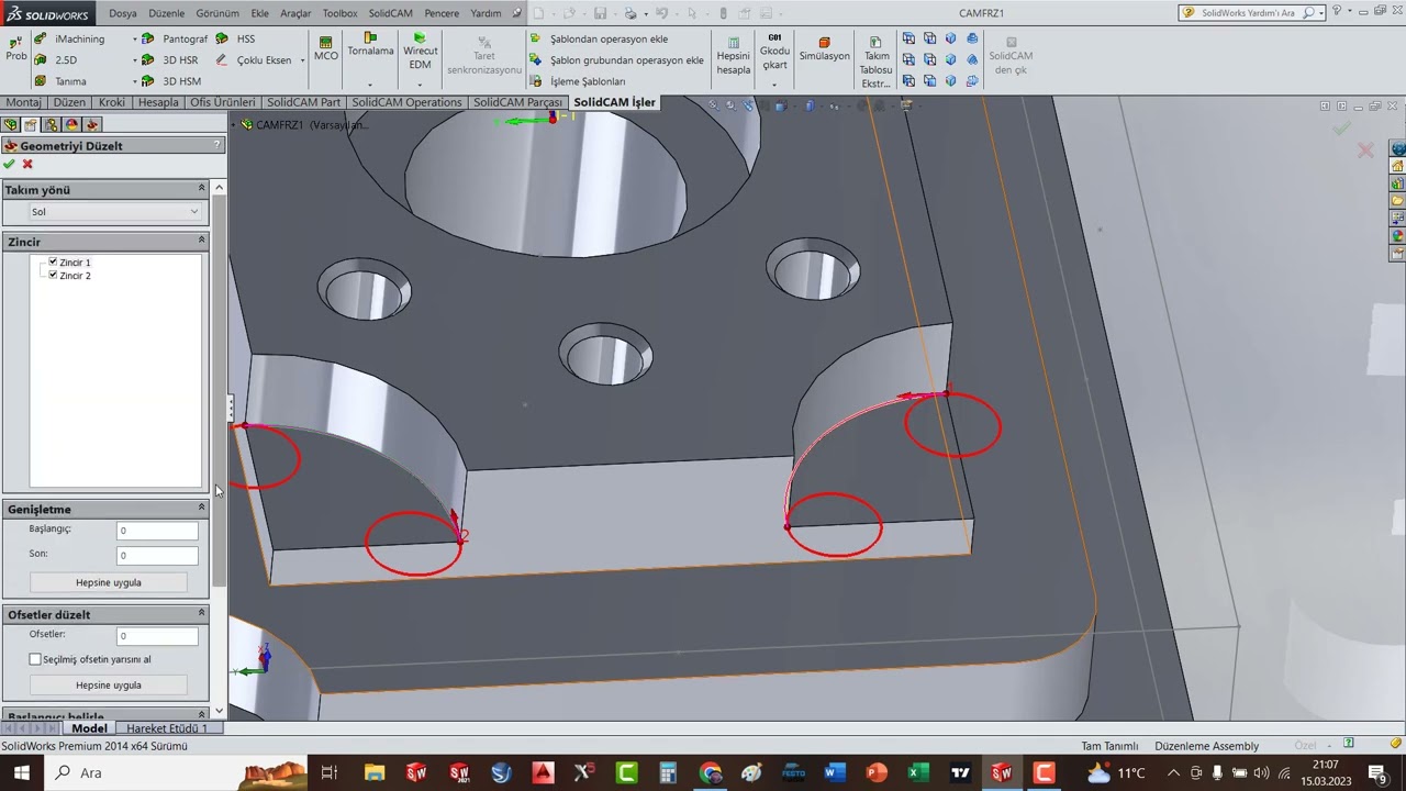 SOLIDCAM FREZE- 2.5 EKSEN PROFİL (CONTUR) İŞLEME