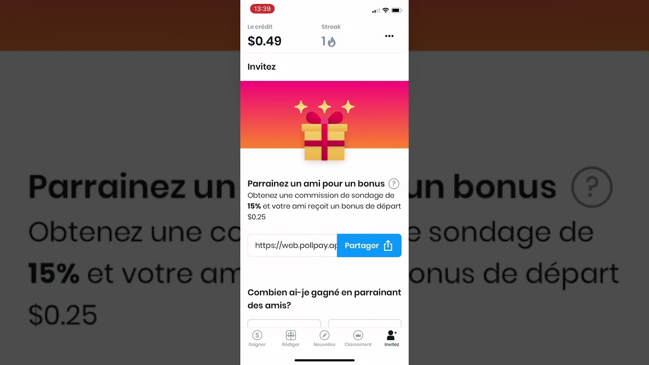 Comment gagner de l&rsquo;argent avec poll pay                      #sondage