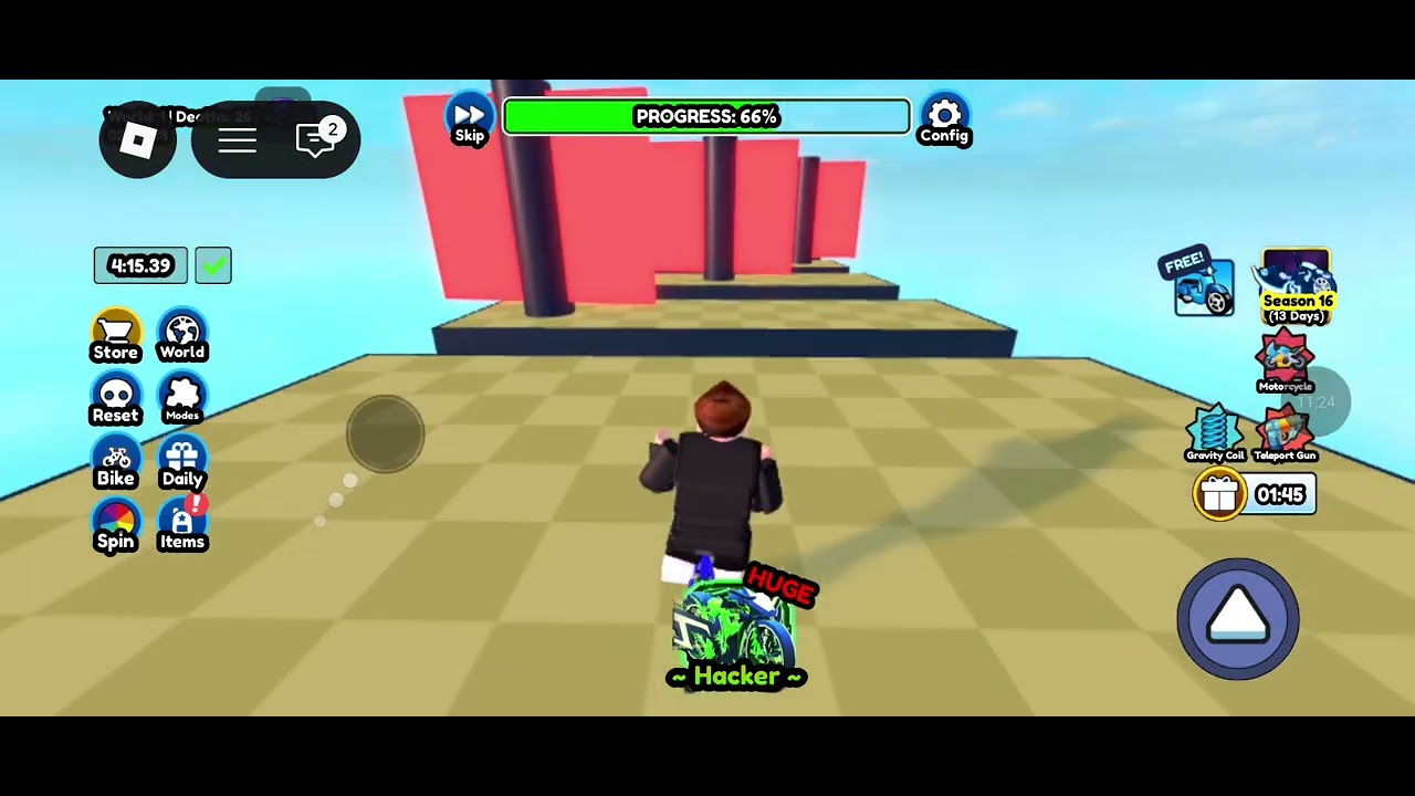 Obby, but you are on a bike- World 1, Roblox. Funny gameplay PART-1 