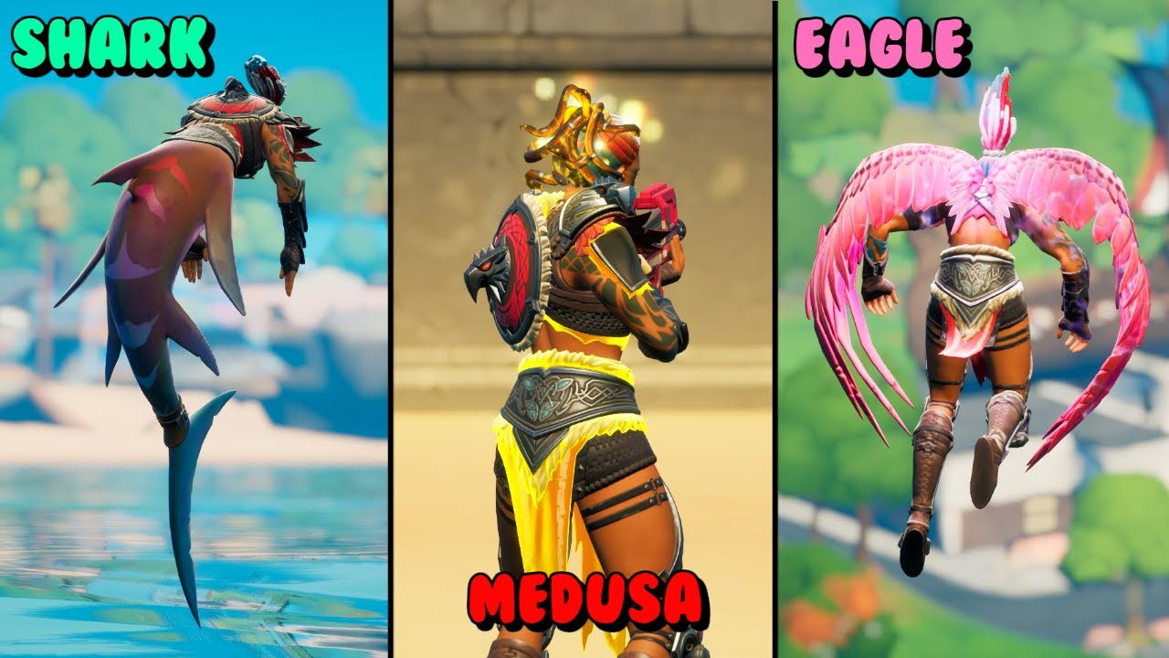ALL MAVE SKIN REACTIVE STYLES - Medusa, Shark & Eagle FORMS in Fortnite