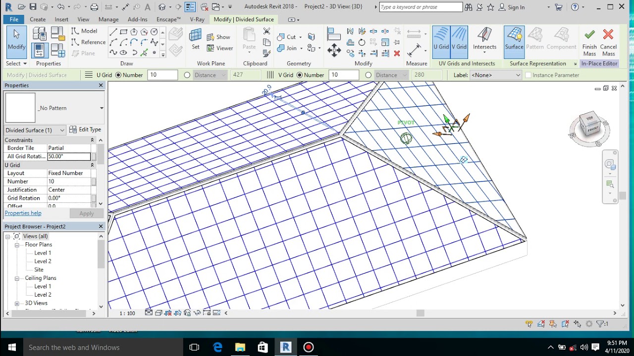 How to create 3d roof tiles in Revit lesson 2