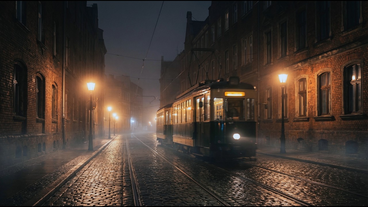 Czarny tramwaj Wrocławia. Jedzie nocą po torach, które oficjalnie nie istnieją