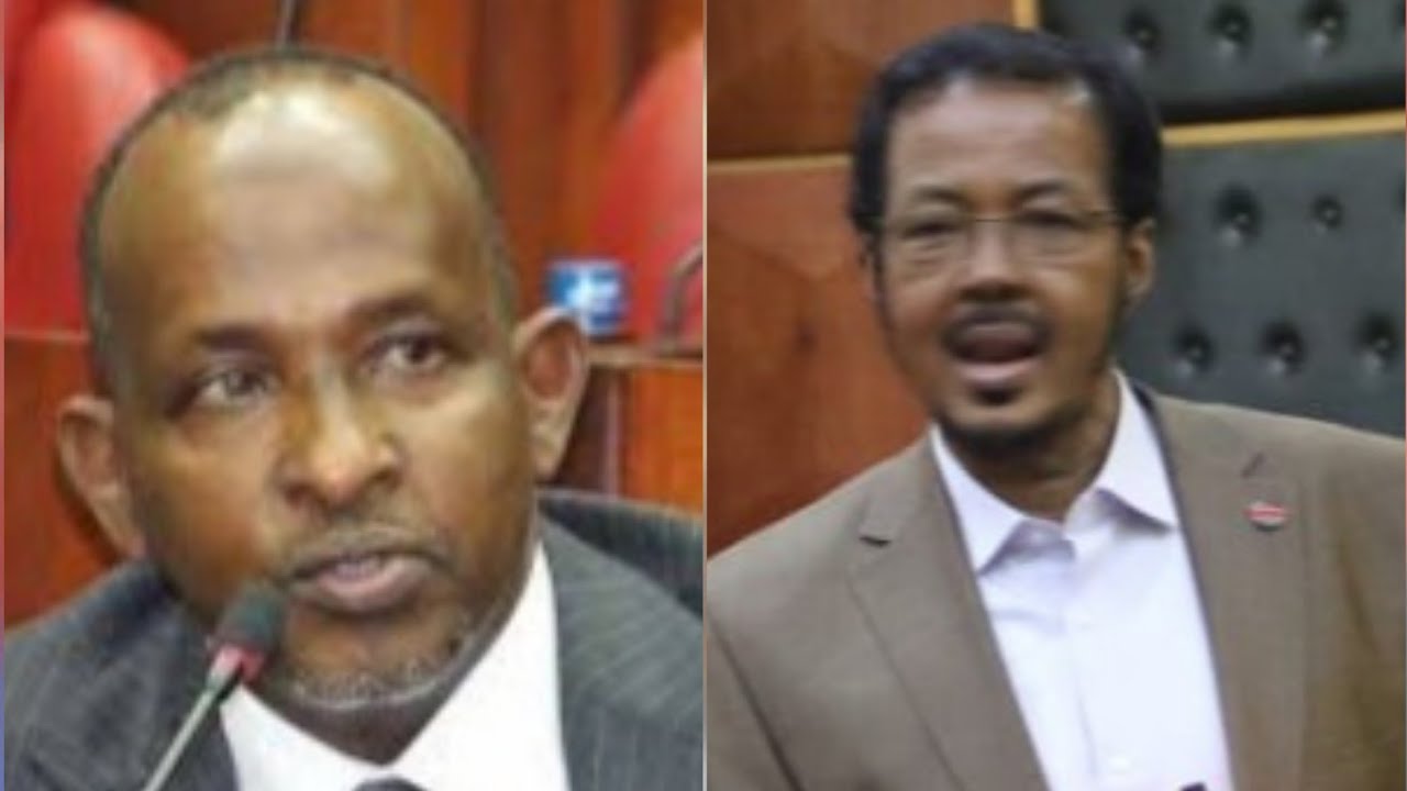 The clash of Aden Keynan and Aden Duale at the National Assembly yesterday.