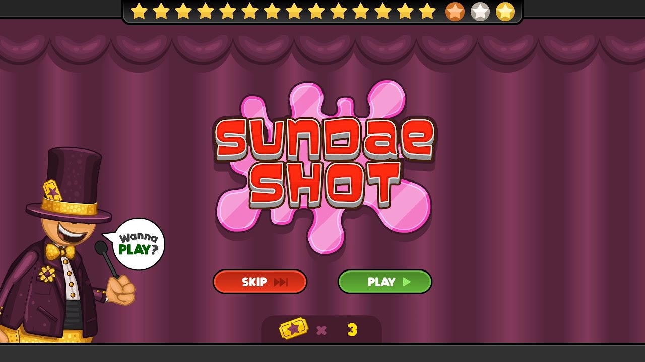Papa's Freezeria Deluxe - Sundae Shot [1st Mini Game] [All Medals]