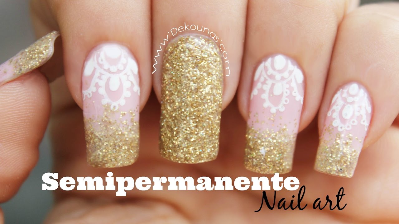 Como aplicar esmalte semipermanente con glitter - Glitter Gradient Manicure with Soak Off Gel Polish