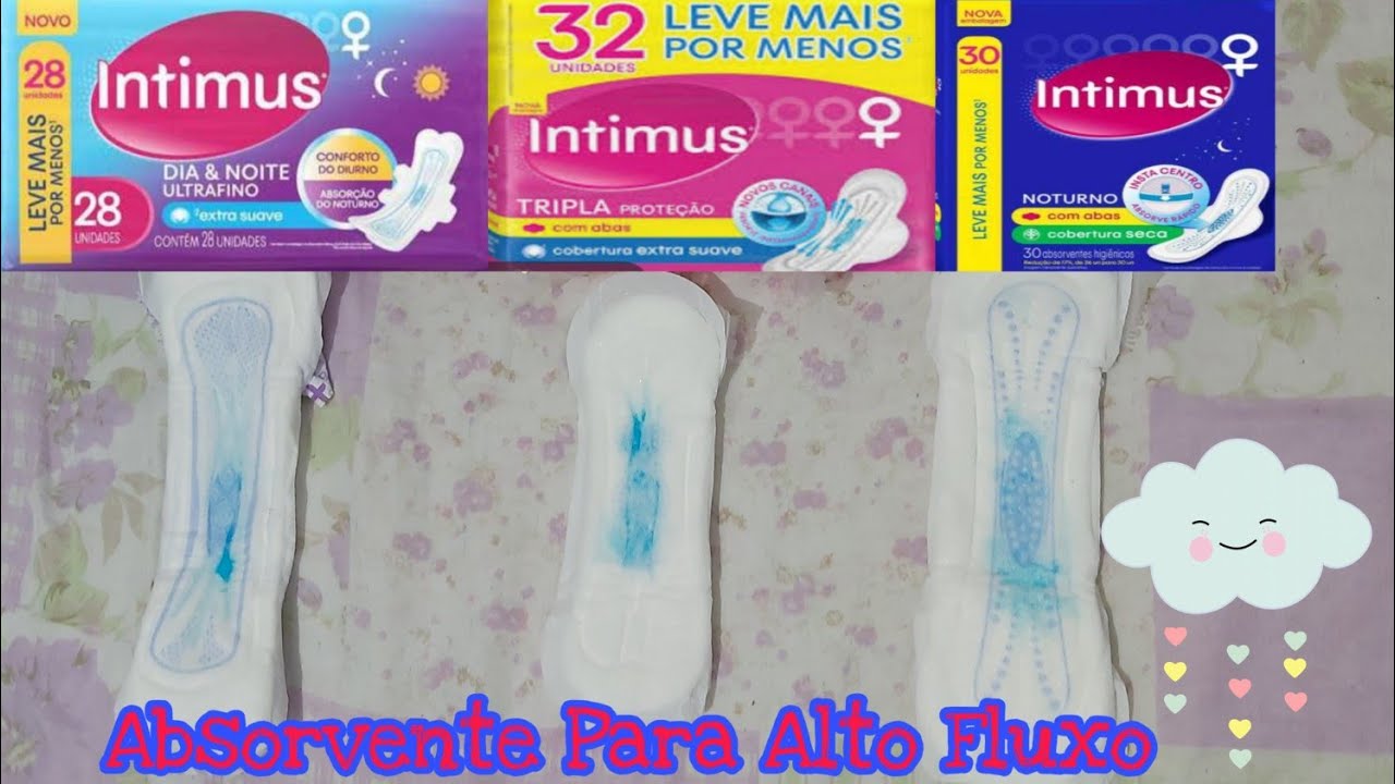 Teste de Absorção Intimus Absorvente Para Alto Fluxo de Menstruação I Vlogdabeta