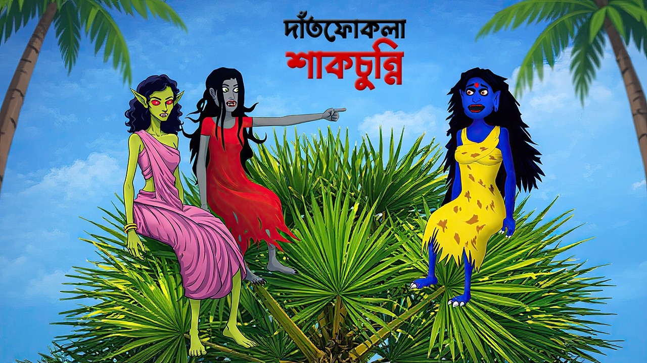দাঁতফোকলা শাকচুন্নি | The Toothless Shakchunni | Bengali Funny Ghost Stories | Story Bird Cartoon