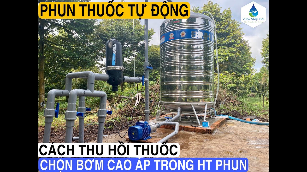 Cách thu hồi thuốc tồn động và chọn bơm cao áp trong hệ thống phun thuốc