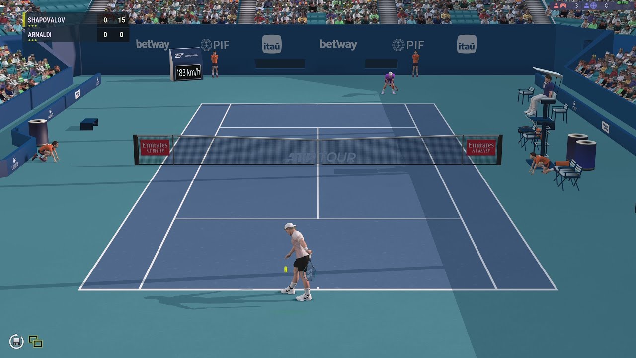 Matteo Arnaldi VS Denis Shapovalov | MIAMI OPEN | Full Ace Tennis Simulator | Gameplay