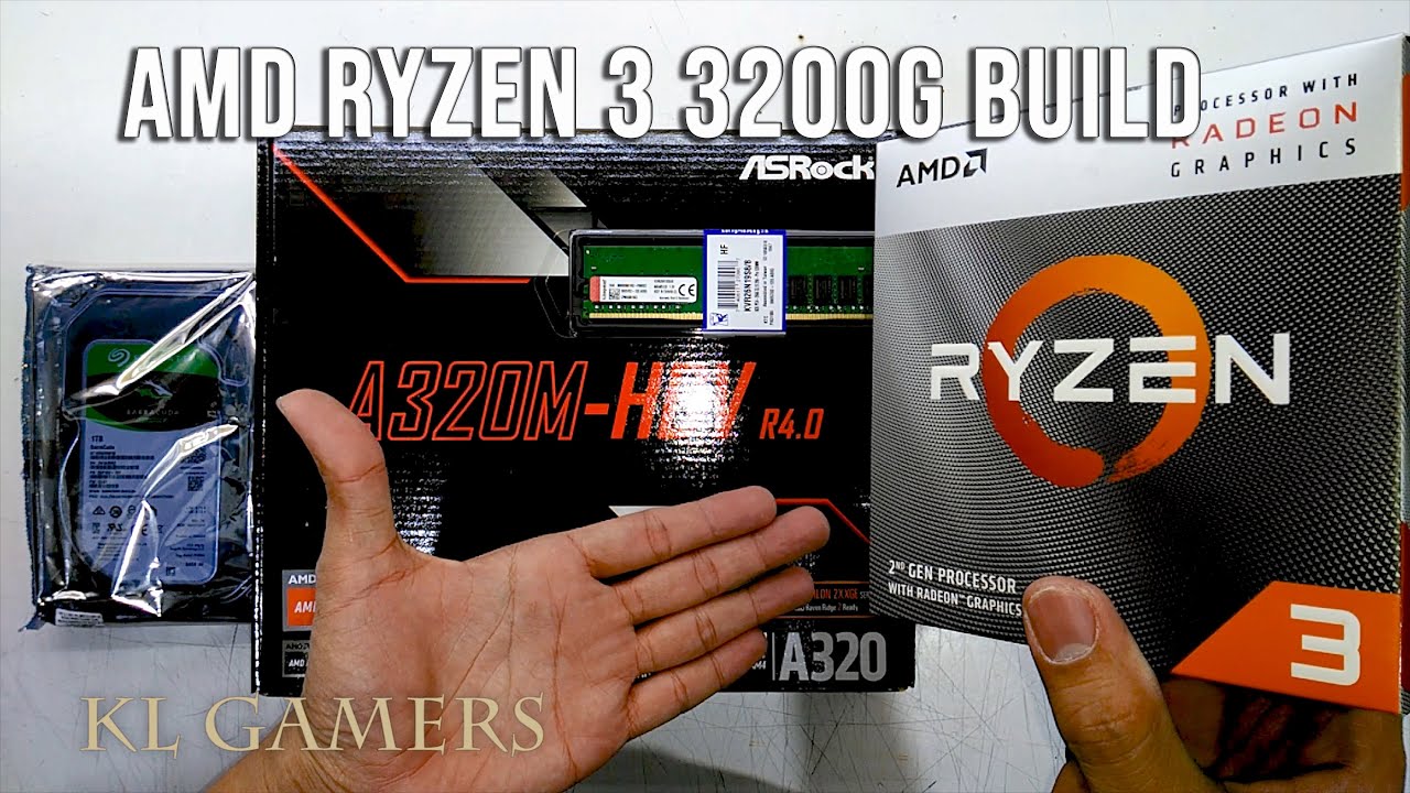 AMD Ryzen 3 3200G ASRock A320M HDV R4.0 Kingston 8GB DDR4 Seagate HDD AVF 560 Cheap Desktop Build