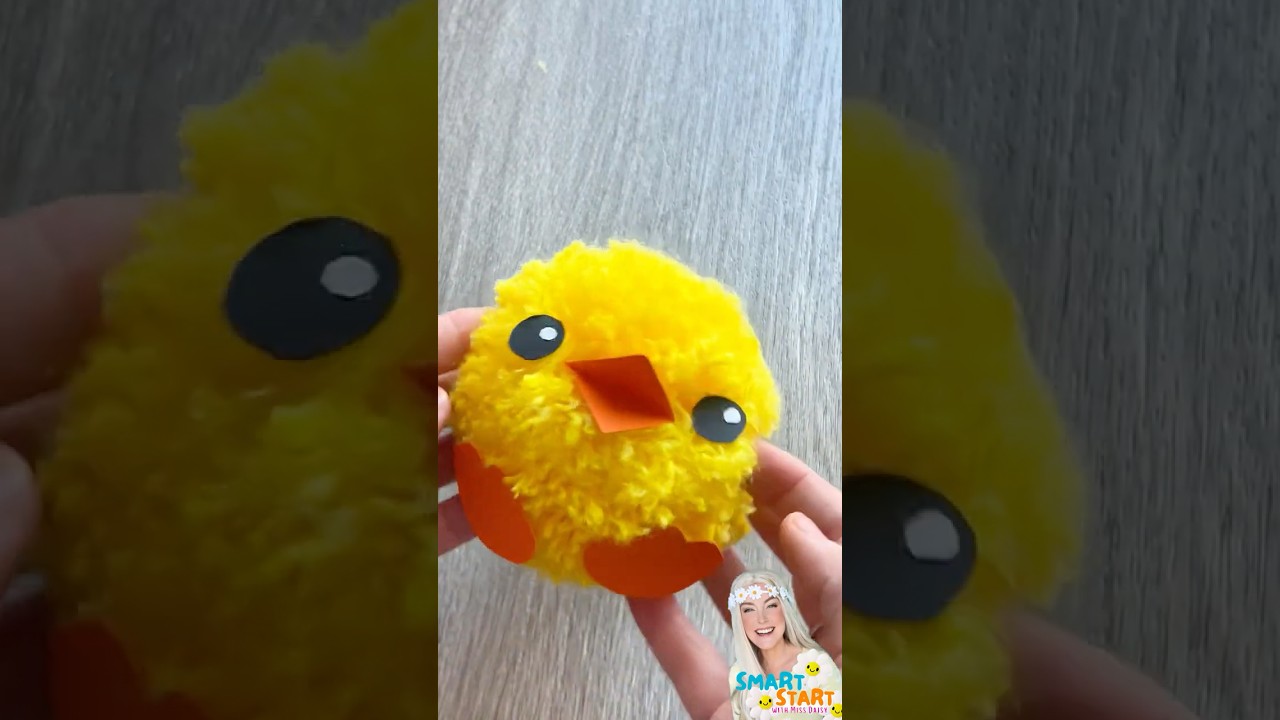 🐣 Fluffy Pom-Pom Chick Craft! DIY Easter Yarn Chick | Easy Kids Craft with Miss Daisy 🎨