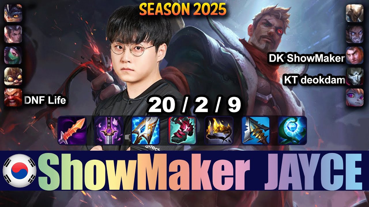 DK ShowMaker JAYCE vs AKALI Mid - Patch 25.17 KR Ranked | lolrec