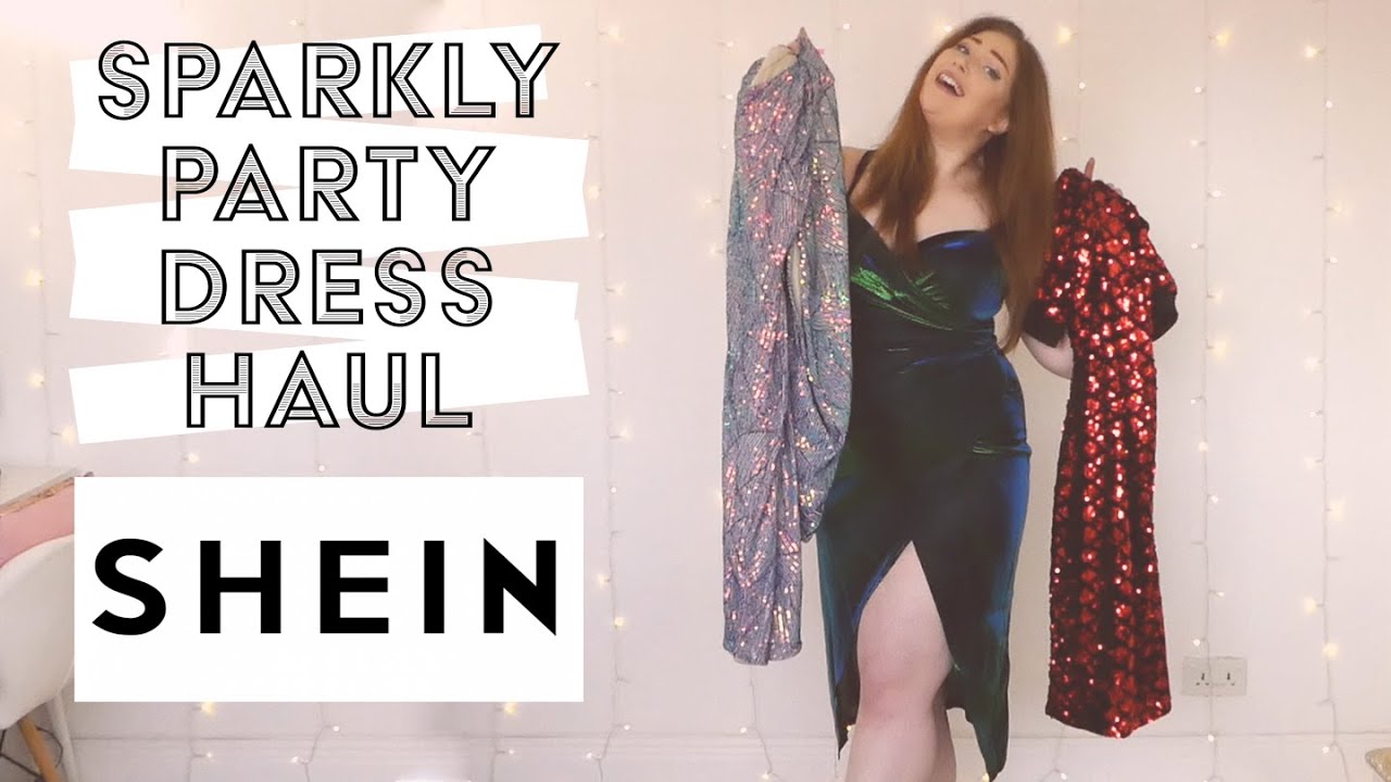 HUGE SHEIN CHRISTMAS DRESS HAUL | SPARKLY DRESS TRY ON | PLUS SIZE DRESS HAUL