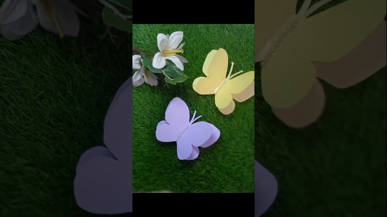How to make paper butterfly with colour paper 😍✨🦋 #diy #beautiful #aesthetic #art