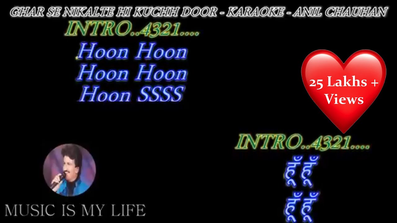 Ghar Se Nikalte Hi - Karaoke With Scrolling Lyrics Eng. & हिंदी