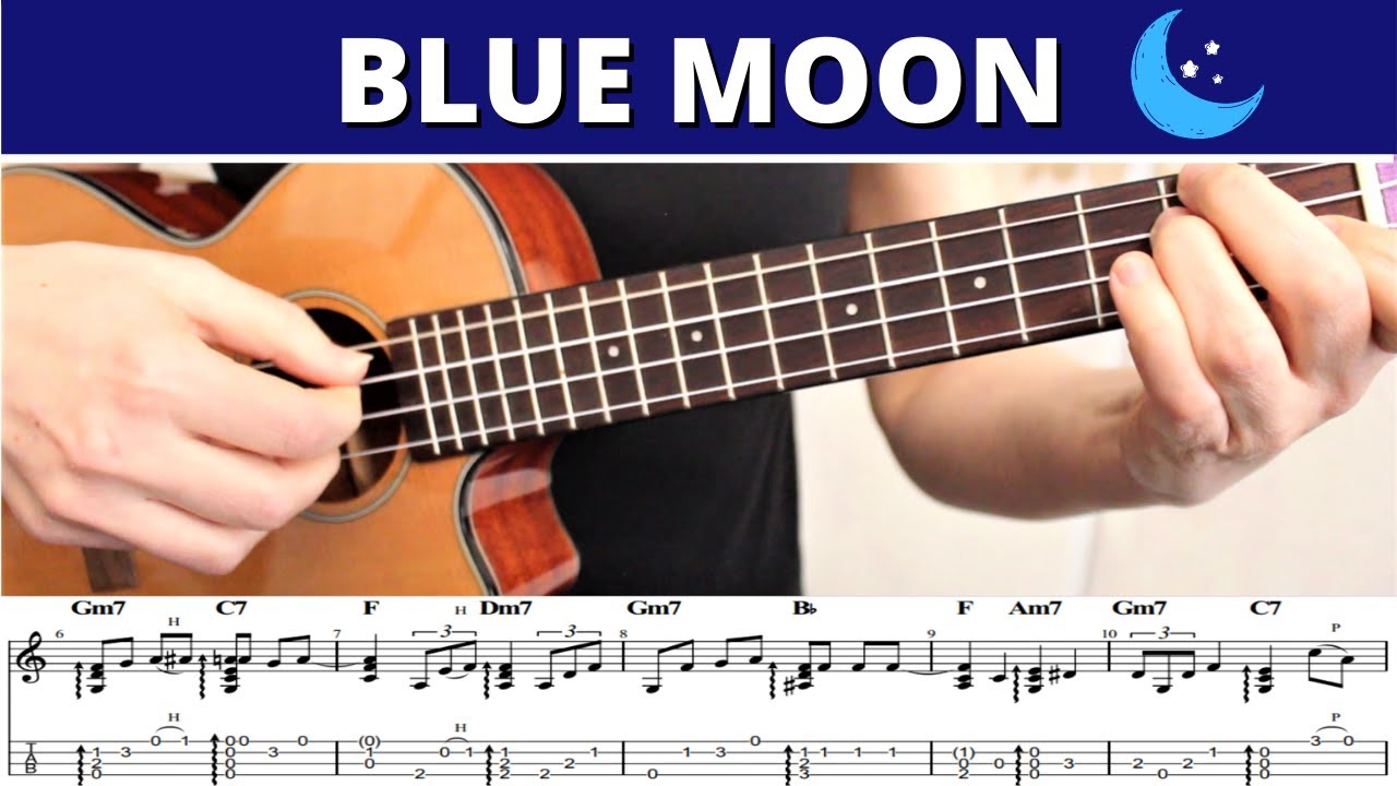 Blue Moon - Beautiful Fingerstyle Chord Melody - Jazz Standard - Ukulele Tutorial With Tabs