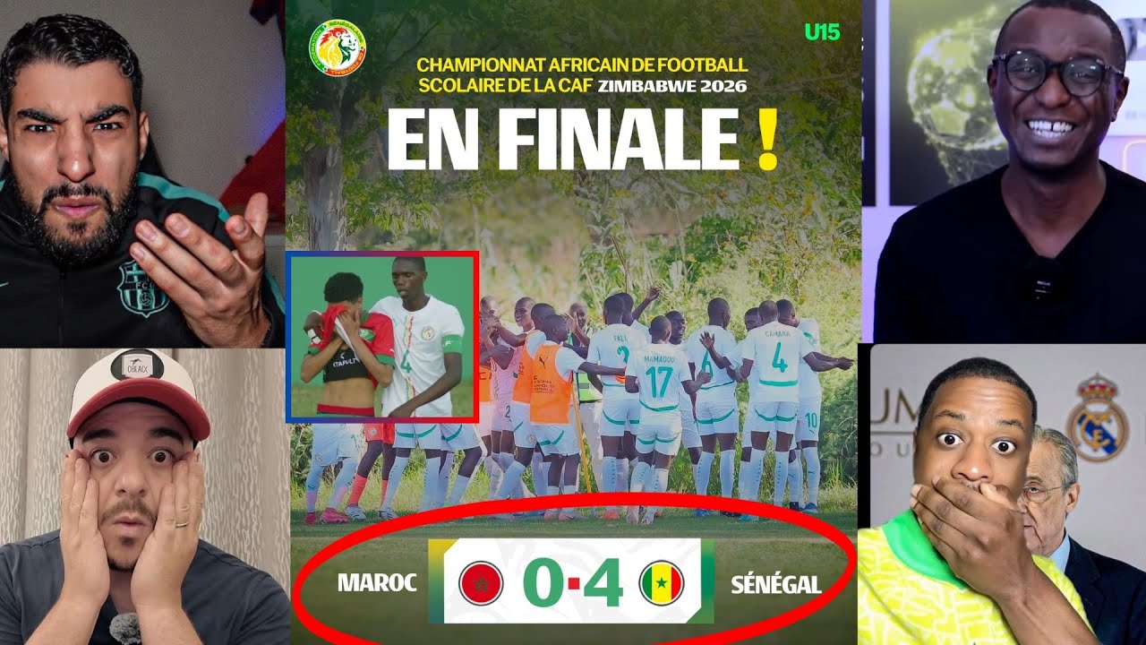 🚨🤯LE S&Eacute;N&Eacute;GAL HUMILE LE MAROC 4-0 EN DEMI-FINALE DE CAN U15 ;LES MAROCAINS EN COL&Egrave;RE !