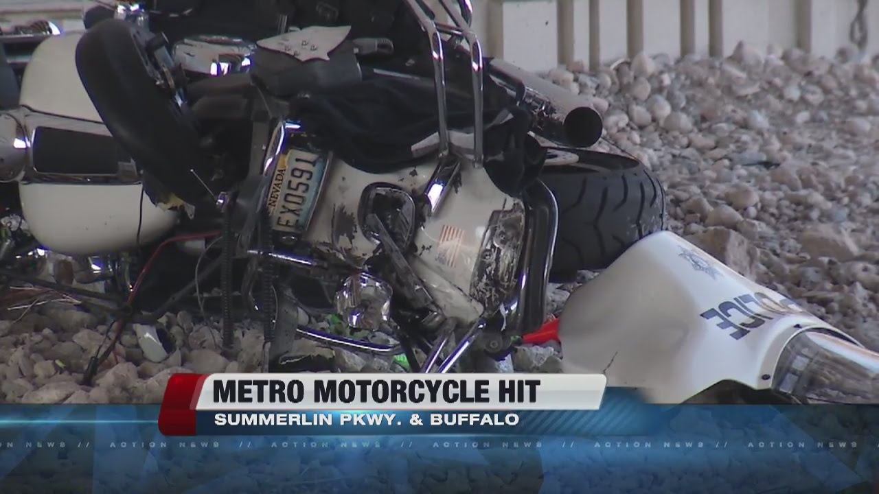 Las Vegas police motorcycle involved in crash during traffic stop