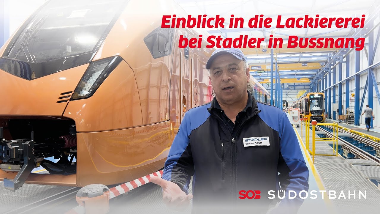 Einblick in die Lackiererei bei Stadler in Bussnang