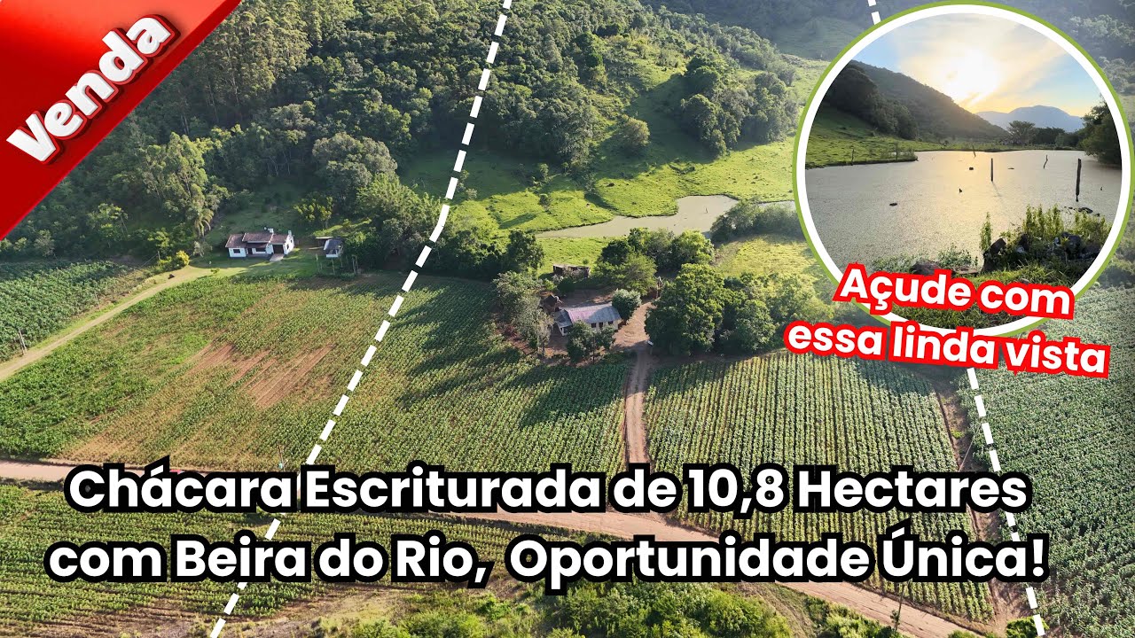 10,8 HECTARES à VENDA! BEIRA DE RIO, AÇUDE e CASA! Confira agora essa oportunidade ! MAQUINE-RS
