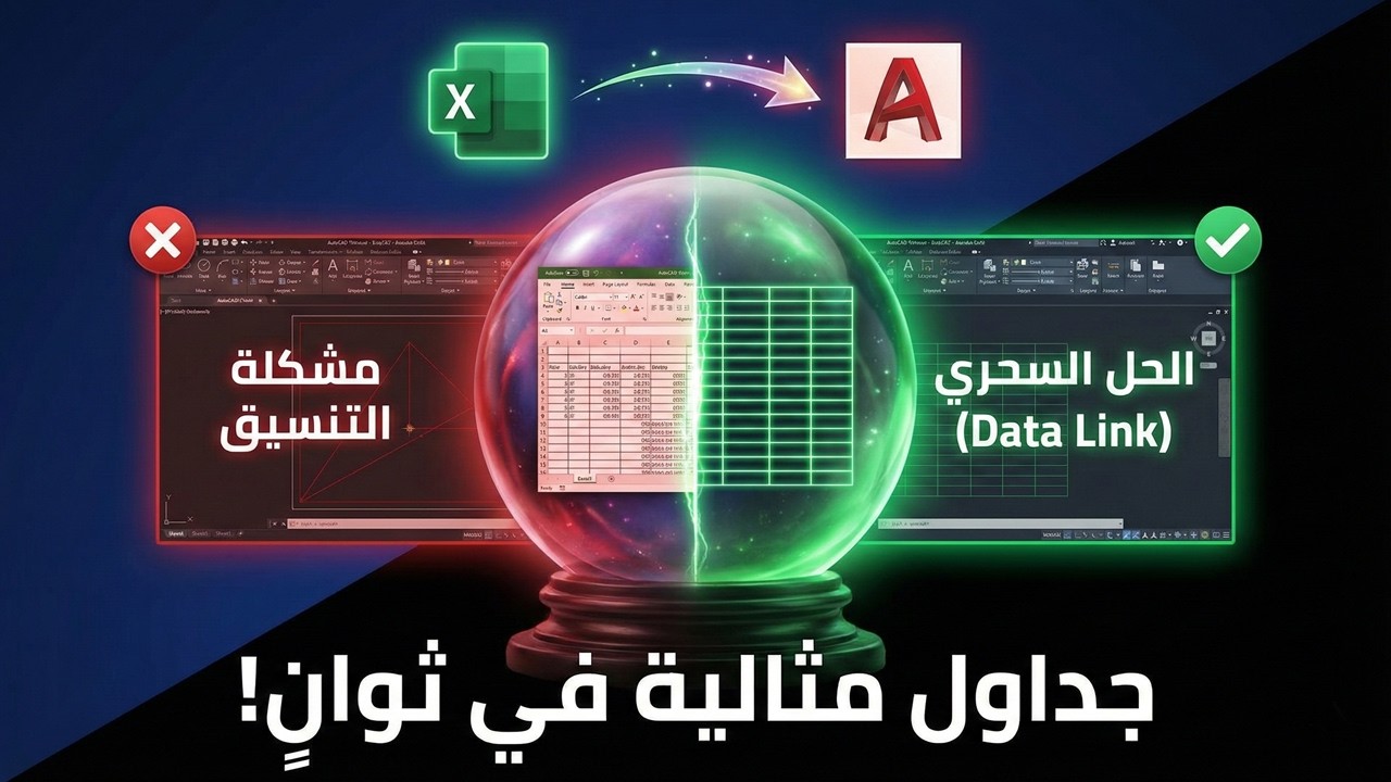 حل مشكلة تنسيق جداول الإكسل في الأوتوكاد (Data Link) نهائياً