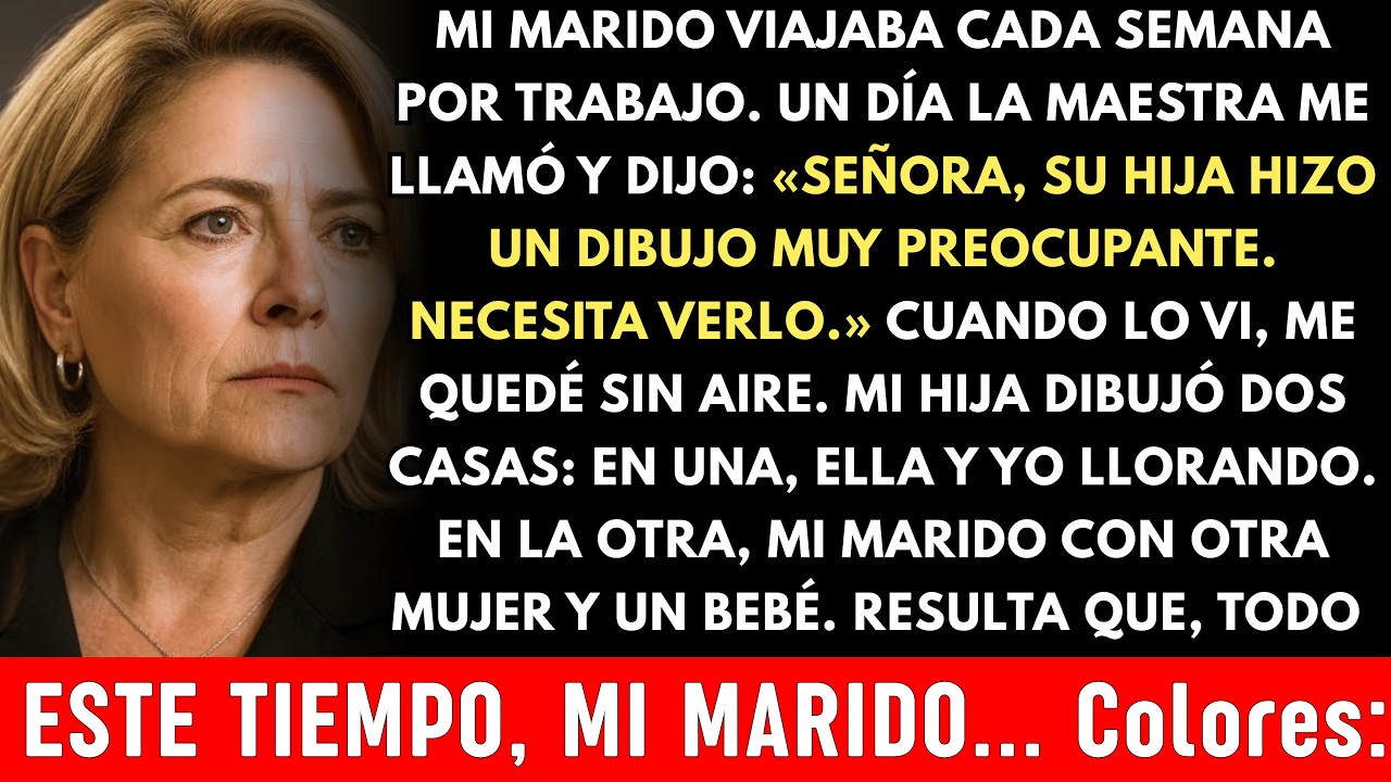 Mi marido viajaba cada semana por trabajo y la maestra me llamó por un dibujo de mi hija: «Señora…