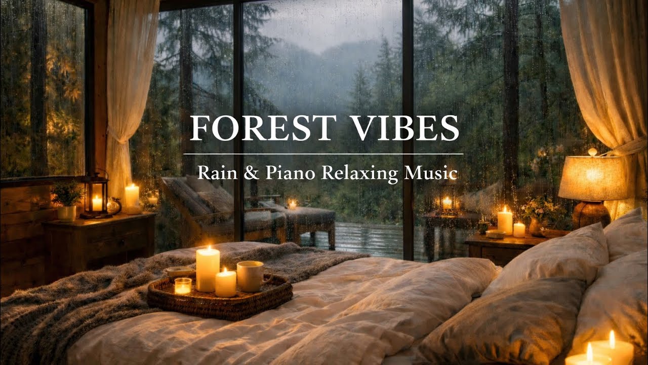 Forest Rain & Piano Music 🌧️ | Deep Sleep, Relaxation & Peaceful Nature Sounds