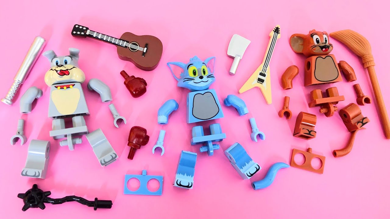 Lego Tom And Jerry Minifigures | Tom & Jerry , Spike | Unofficial Lego