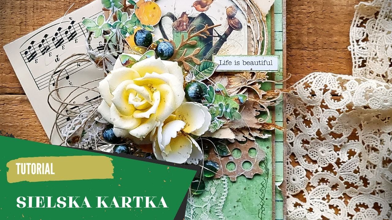 Sielska kartka. Idyllic card. CARDMAKING TUTORIAL
