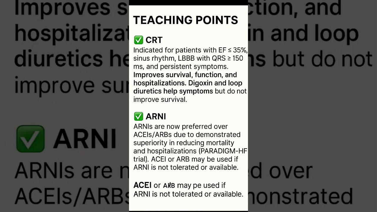Heart Failure Pearls: CRT & ARNIs | MinMed Shorts