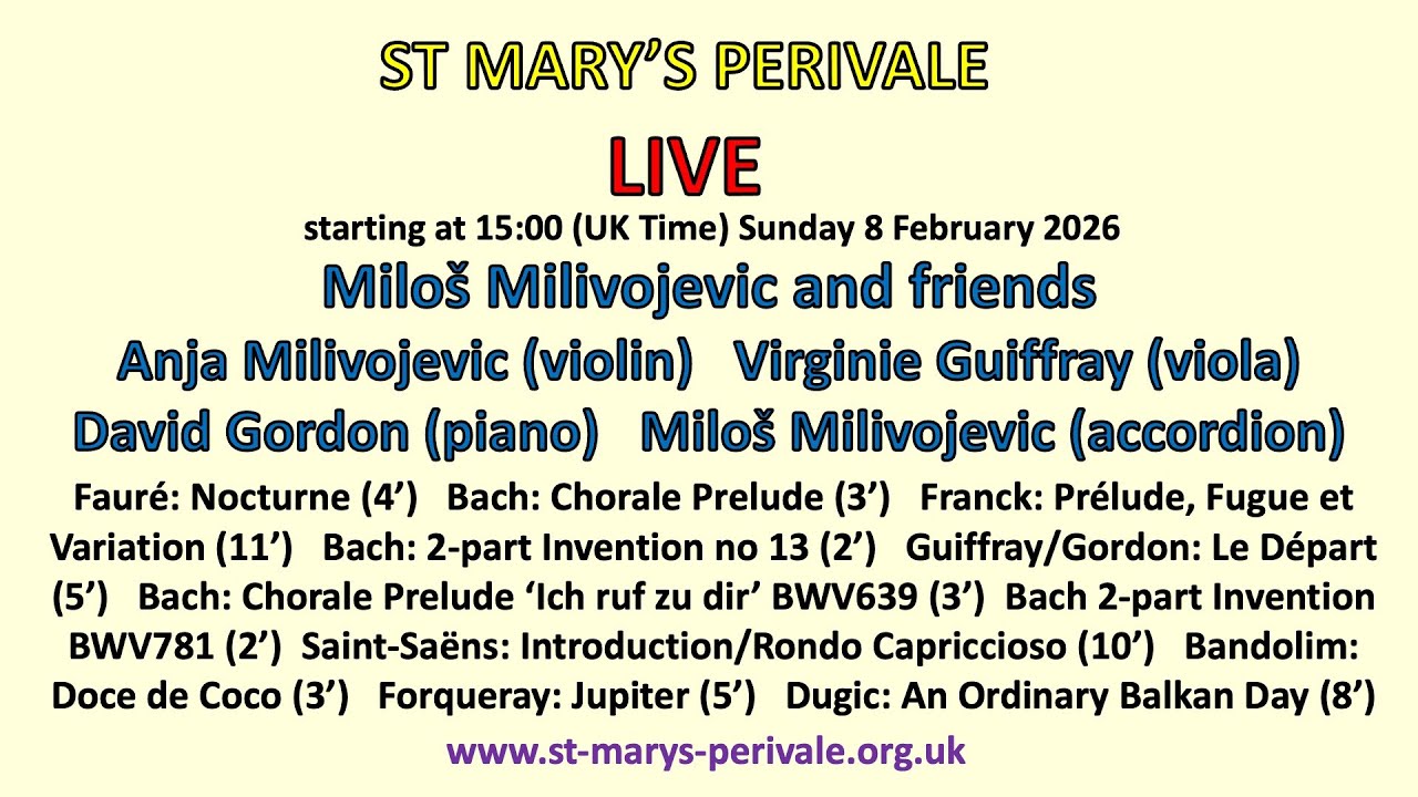 St Mary's Perivale LIVE :  Miloš Milivojevic and friends