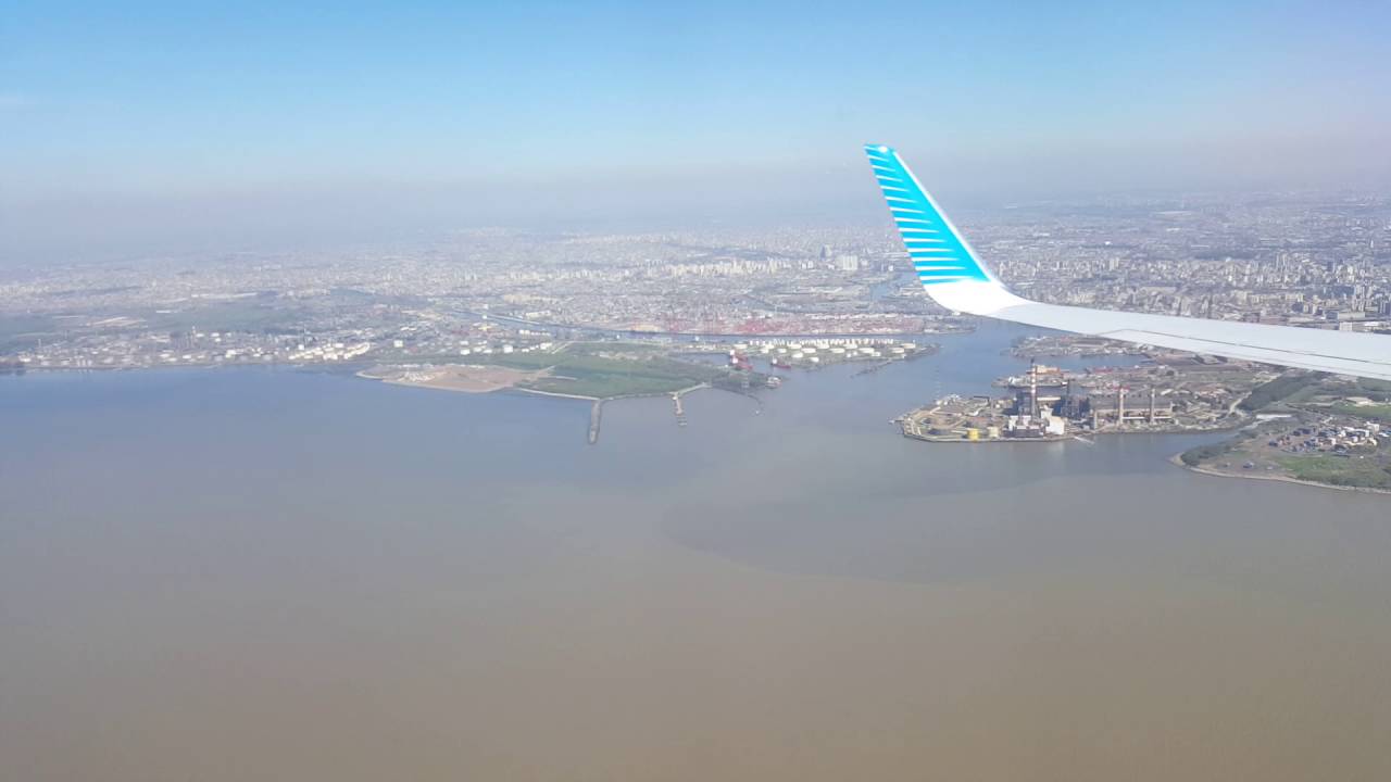 Aproximación final y aterrizaje en Aeroparque Jorge Newbery, Buenos Aires. HD