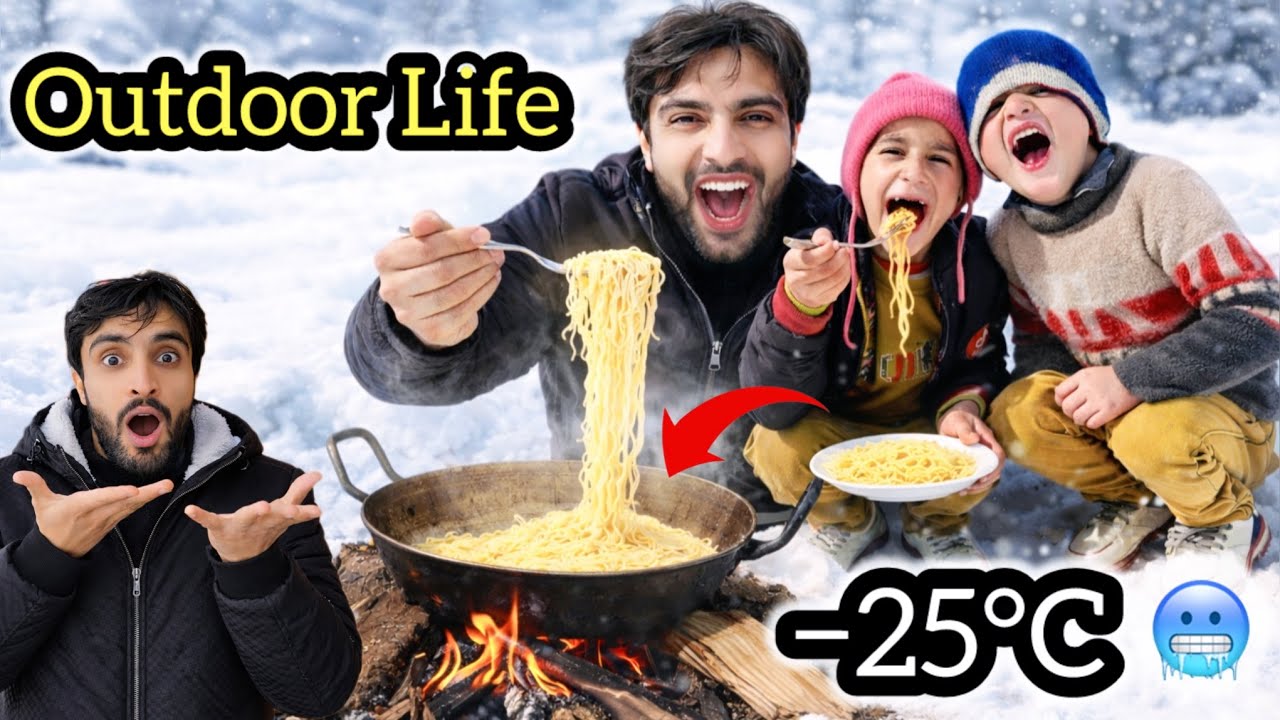 Outdoor cooking in Kashmir’s cold weather🥶Azhar vlogs 