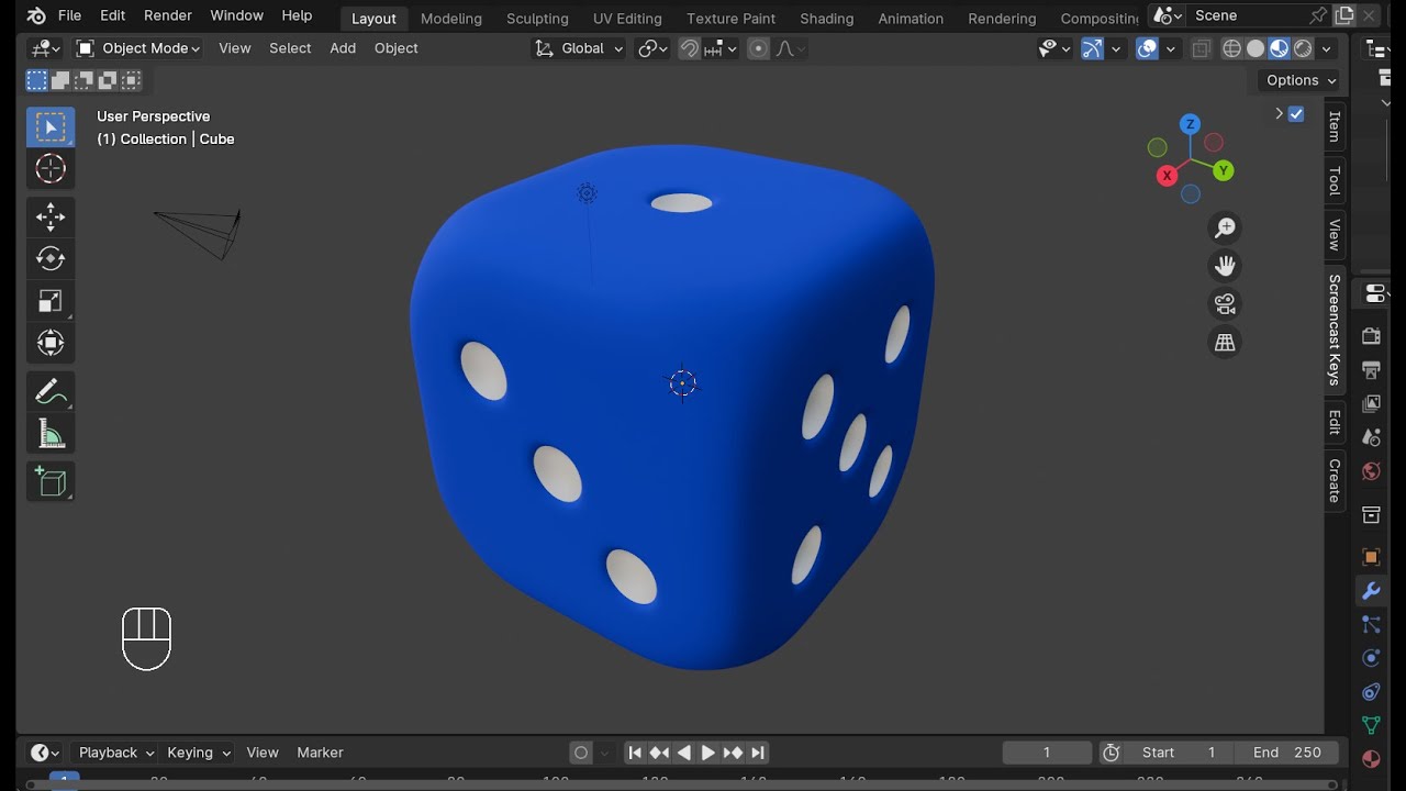 Tutorial basic 3D blender pemula | membuat dadu