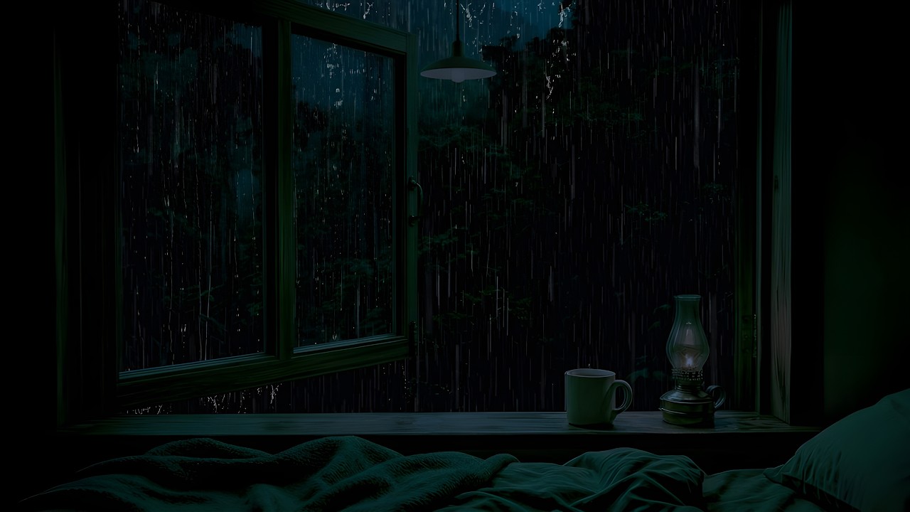 Rain and Thunder Sounds Outside the Window I Cozy Bedroom Ambience for Deep Sleep & Relaxation, ASMR