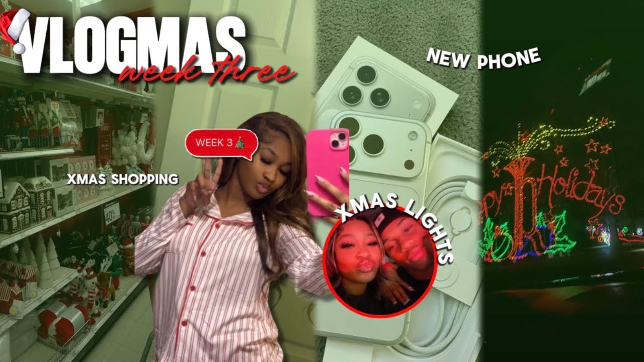 VLOGMAS WEEK 3🎄: (christmas lights, new phone, etc.) | Saniaa Desiree 