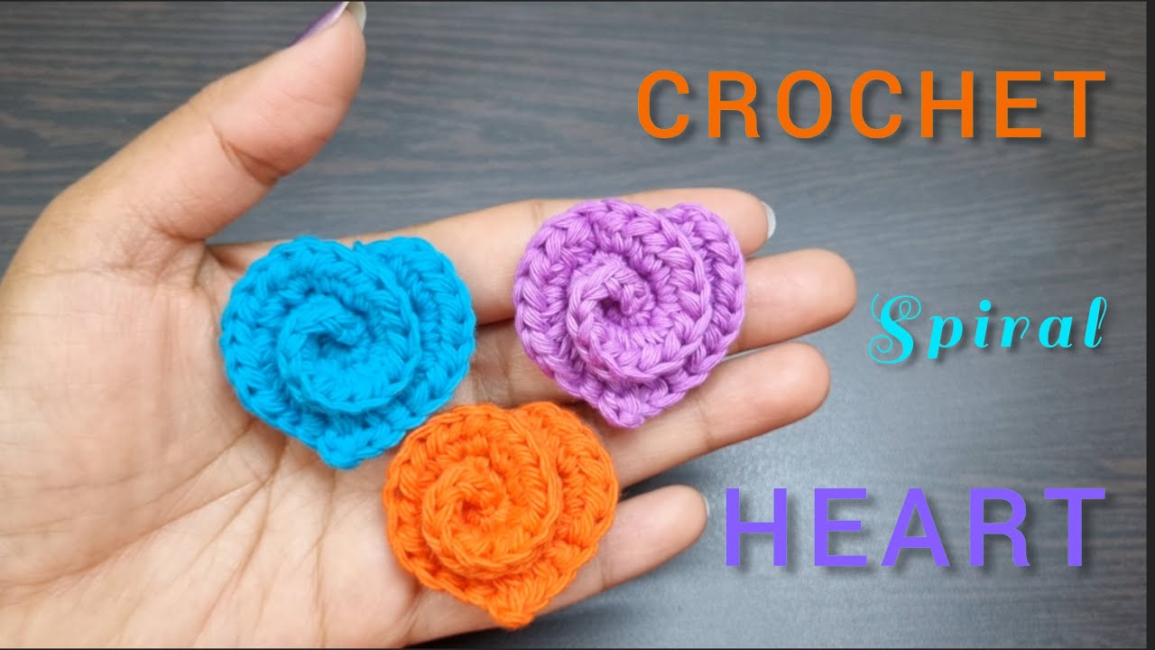 Crochet spiral heart l crochet spiral heart applique l crochet heart