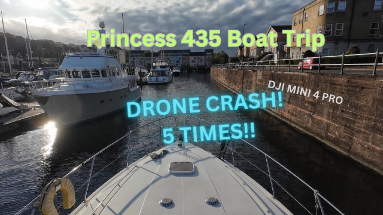 DJI Drone Failure 5 times on a Princess 435 Boat Trip to Penarth!