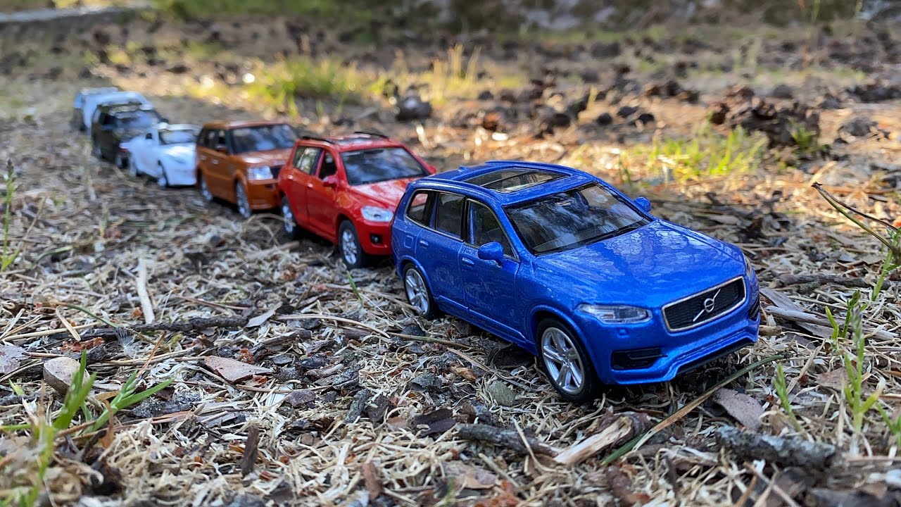 Driving various of Toy Cars outdoor