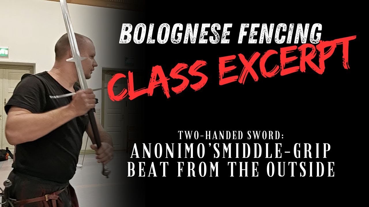 Learn Bolognese fencing - Class excerpt - Two-handed sword: Middle-grip beat from the outside