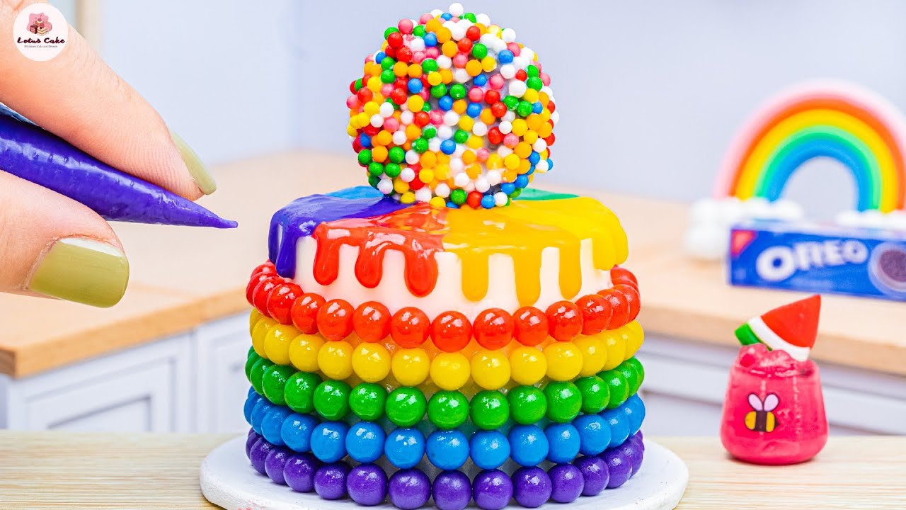 Amazing Miniature Rainbow Chocolate Cake – Relaxing and Colorful Tiny Dessert | Dreamy Cake