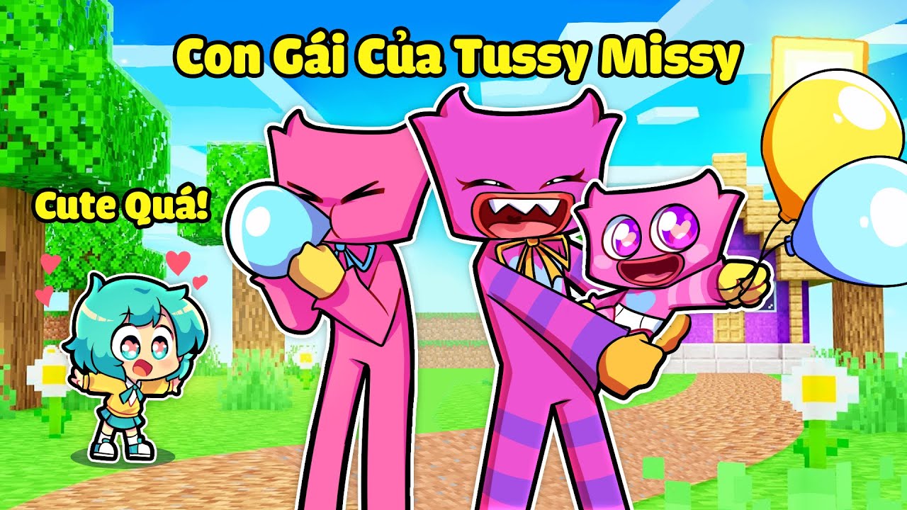YUMMIE 1 NGÀY TRỞ THÀNH CON GÁI CỦA TUSSY MISSY TRONG MINECRAFT*TUSSY MISSY CÓ CON 😍🤩🌷